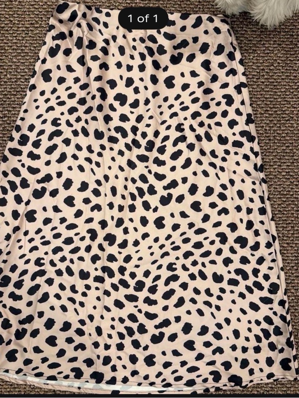 Express Pink Midi Skirt with Black Spot Print
